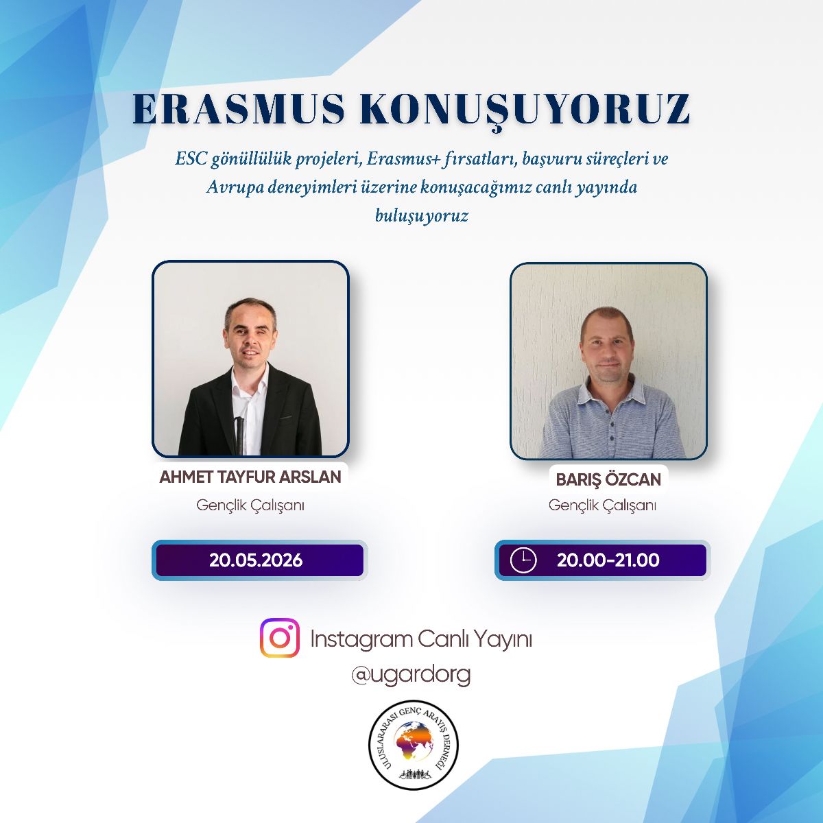 Erasmus+ & ESC hakkında merak edilenlerin konuşulduğu canlı yayına davetlisiniz!